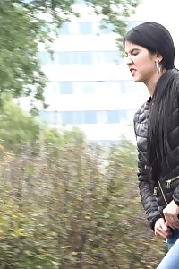 Good-looking Looking Pretty Pisses Behind A Bush