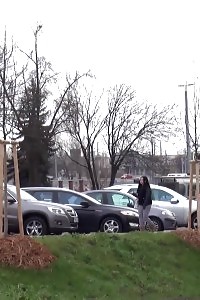 Brunette Tart Keeps On Pissing Outside
