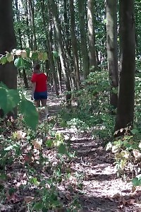 Nikki Dream Leans In Front Of Tree To Piss Outdoors