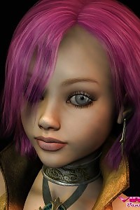 Purple Haired 3d Teen In Sexy Outfit Has A Huge Cameltoe In Her Leotard