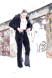 Gianna Ray Takes A Leak Desperation In Snow