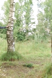 Black-haired Model Having Fun With Her Pee While Taking A Leek