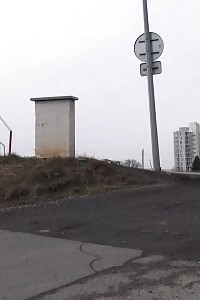 Heartwarming Brunette Peeing On An Industrial Estate