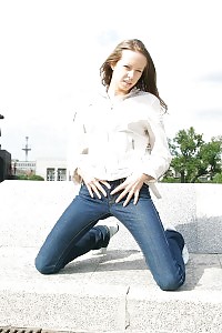 Magnetizing Girl Next Door Strips Out Of Her Denim In Public