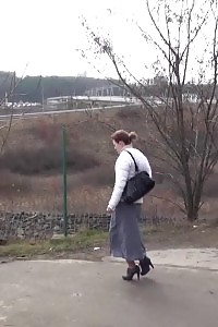 Splendid Secretary Pisses On The Way Home From Work