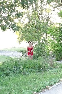 Hot Brunette Bitch Pisses While Outside