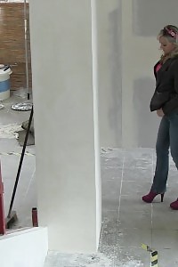 Good-looking Blonde In Boots Pisses Inside