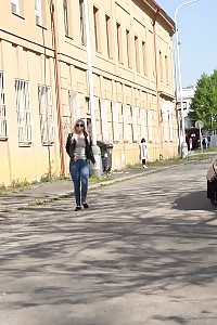 Outstanding Blonde In Dark Glasses Pisses In The City
