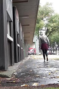 Magnificent Blonde Squats To Pee Outside In The City