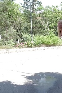 Public Pissing For Magnificent Blonde In Shorts