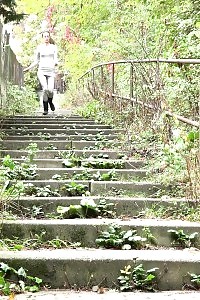 Heartwarming Brunette Girl Has A Very Long Pee Public