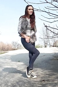 Public Pissing For Fascinating Brunette Cynthia