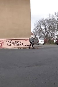 City Peeing With Lovely Blonde Siren In Pants