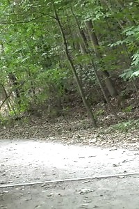 Bare-assed Is On Show As A Brunette Pretty Pissing