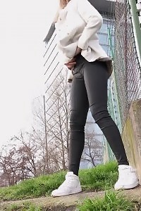 Impressive European Pisses In The Middle Of The City