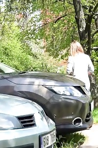 Good-looking Light-haired Sprays Her Hot Stream Of Pee