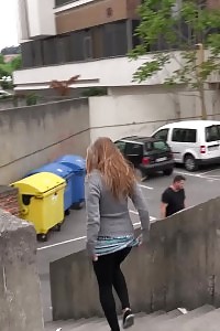 Magnificent Brunette Pisses In The Middle Of The City