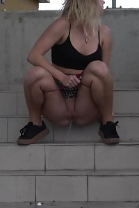 Brilliant Blonde Pisses In Public In The City