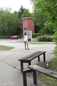 Outdoor Pissing For Brunette Queen In Shorts