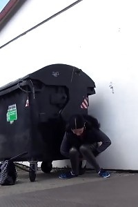 Brunette Doll Is Desperate To Piss When Walking